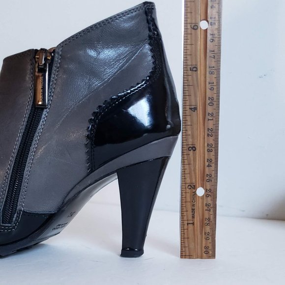 TARYN ROSE Leather Wingtip Booties Heels - Picture 11 of 16